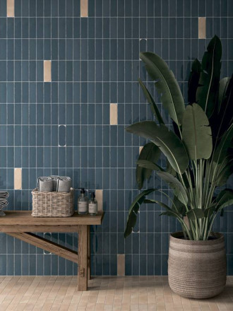 Carrelage Rectangulaire " Africana " - Bleu Azur - 5x15cm - NT2025132