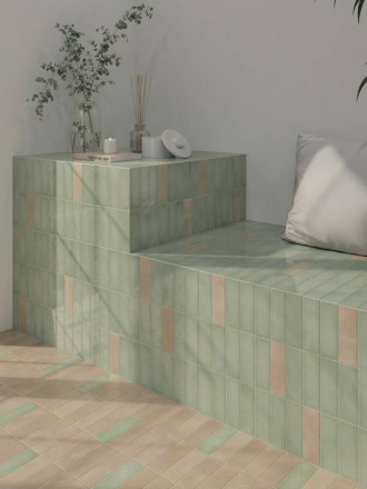 Carrelage Rectangulaire " Africana " - Vert Menthe - 5x15cm - NT2025131