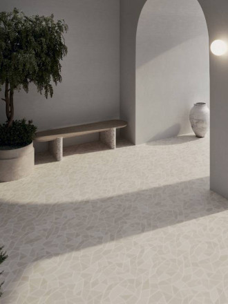 Carrelage " Design de Gaudi " modèle 1 - Blanc Polaire - 25.5x25.5cm - NT2025141