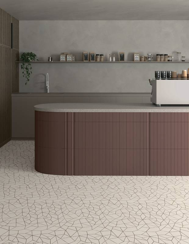 Carrelage " Design de Gaudi " modèle 1 - Blanc Craie - 25.5x25.5cm - NT2025142