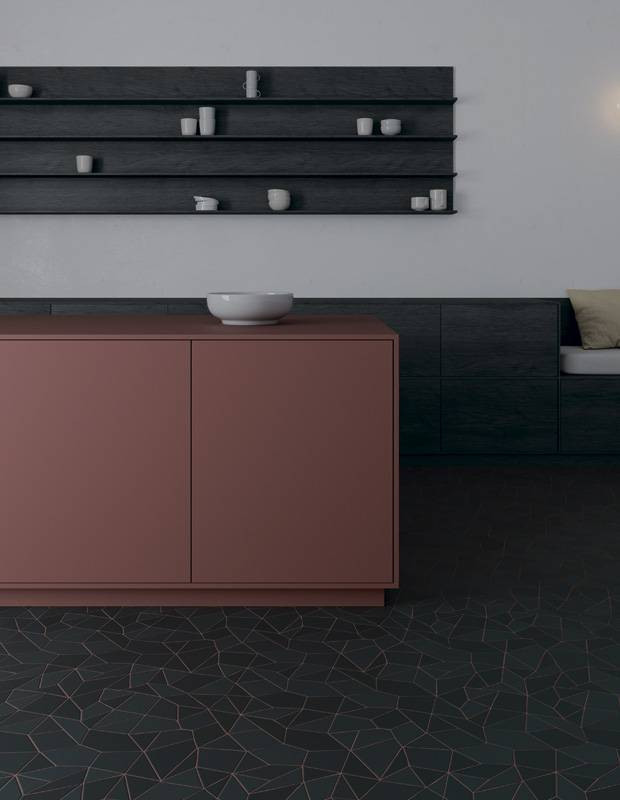 Carrelage " Design de Gaudi " modèle 1 - Gris Anthracite - 25.5x25.5cm - NT2025145