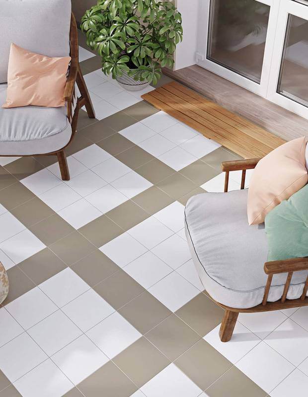 Carrelage " Kromatik Mat "  grès cérame - Gris Beige-  R10 - 20x20cm - NT2025266