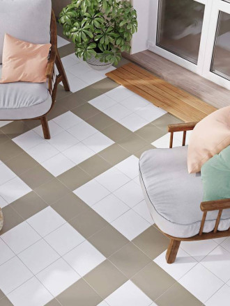 Carrelage " Kromatik Mat "  grès cérame - Gris Beige-  R10 - 20x20cm - NT2025266