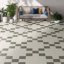 Carrelage " Kromatik Mat "  grès cérame - Gris vert-  R10 - 20x20cm - NT2025279
