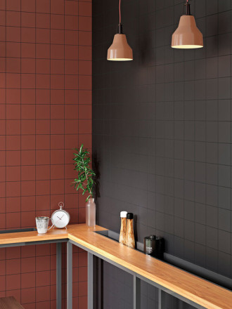 Carrelage " Kromatik Mat "  grès cérame - Noir -  R10 - 10x20cm - NT2025317