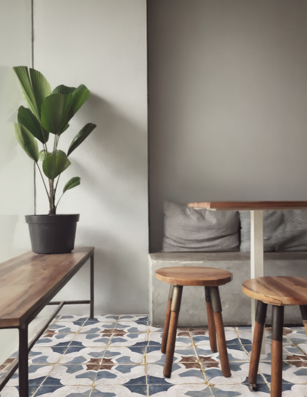 Carrelage carreaux de ciment 45x45 cm compatible chauffage sol