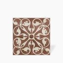 Carrelage Prédécoupé à Motif Floral Bordeaux - 45x45cm - FV2702159
