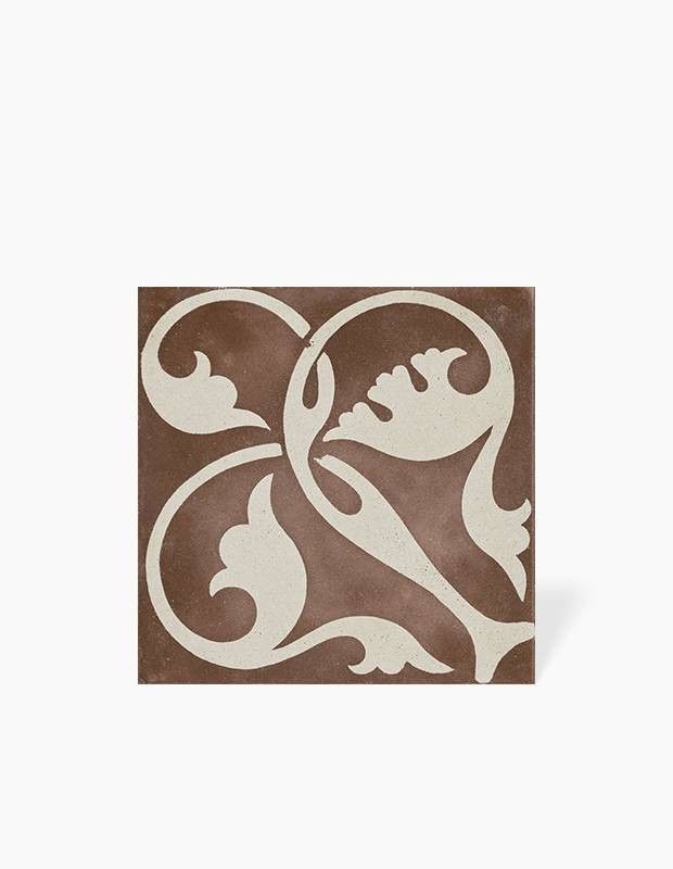 Carrelage Prédécoupé à Motif Floral Bordeaux - 45x45cm - FV2702159