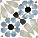 Carreau sol vintage carreau de ciment bleu motifs mauresques - lot de 2.6m2