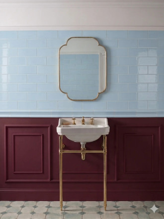 Faïence bleu lisse 7.5x30 cm pour crédence | JU2026001