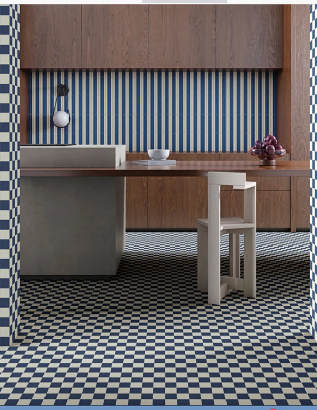 Carrelage bleu foncé 20x20 mat grès cérame artisanal | JU2026019
