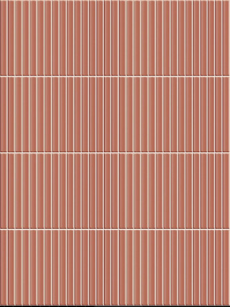 Plaquette faience pâte blanche en kit kat - couleur terracota -  23x33,5cm Brillant | ju2026045