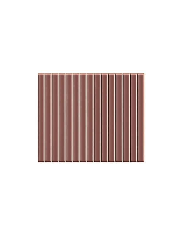 Plaquette faience pâte blanche en kit kat - couleur bordeau-  23x33,5cm Brillant | ju2026046