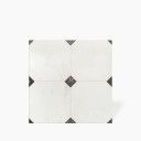 Carrelage pour Sol - Blanc avec Cabochon Noir - 58x58cm - FV2702401