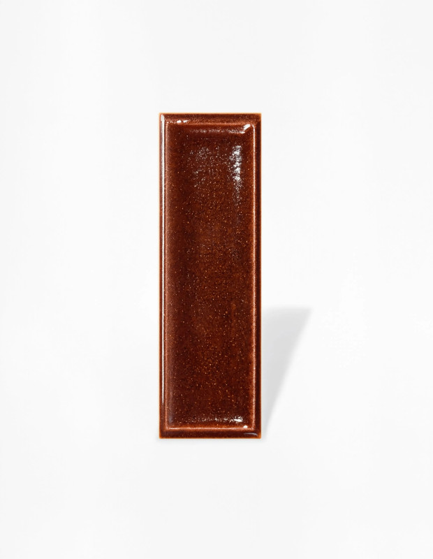 Carrelage Rectangulaire Minare relief - Orange intense mouchetée - 5x15 cm | JU2026074
