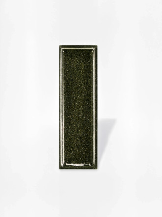 Carrelage Rectangulaire Minare relief - Vert foncé intense mouchetée - 5 x15 cm | JU2026075