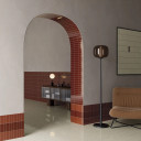 Carrelage Rectangulaire Minare - Orange intense mouchetée - 5x15 cm | JU2026078