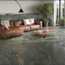 Carrelage Métallisé Vert Brillant 90x90 cm | Effet Cosmos