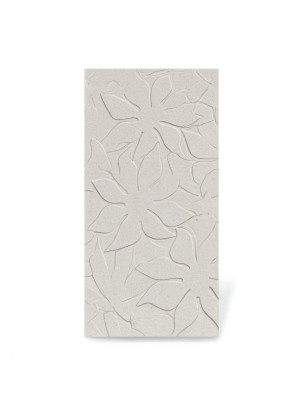 Faïence Murale Florale Blanc Gris 60x120 cm | Revêtement Relief 