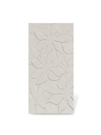 Dekor-Wandfliese Floral Weiß-Grau 60x120 cm | Großformat Matt