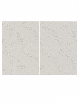 Faïence Murale Florale Blanc Gris 60x120 cm | Revêtement Relief