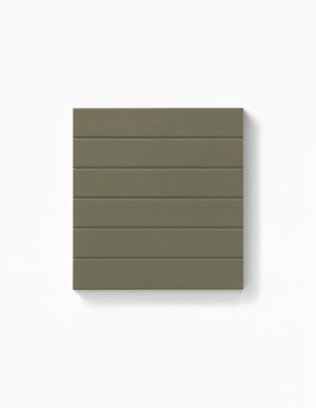 Carrelage Structuré Lignes Vert Olive 22,5x22,5 cm | Sol & Mur R10