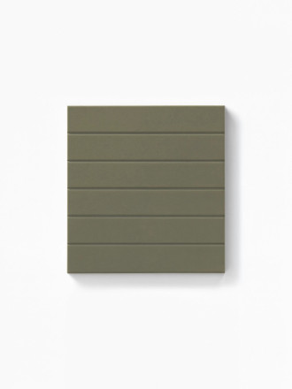 Strukturierte Fliese Linien-Design Olivgrün 22,5x22,5 cm | R10 Matt