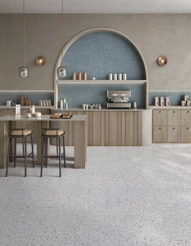 Terrazzo Fliesen Blau 30x30 rektifiziert | Tiny