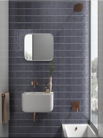 Carrelage Mural Bleu Brillant 24x79 cm Rectifié | Iberica
