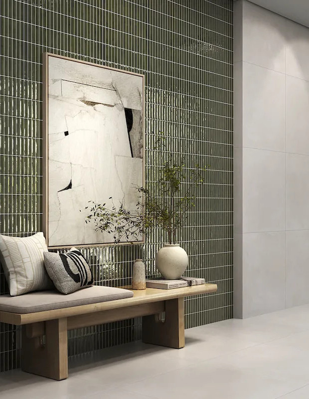 Carrelage Mural Vert Brillant 24x79 cm Rectifié | Iberica