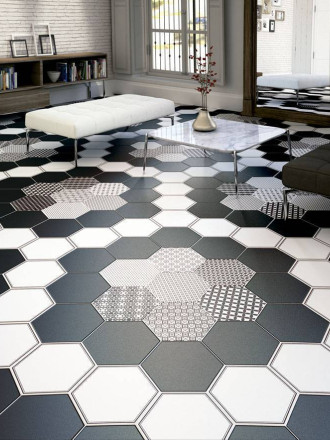 Carrelage hexagonal design sol et mur GR2005001