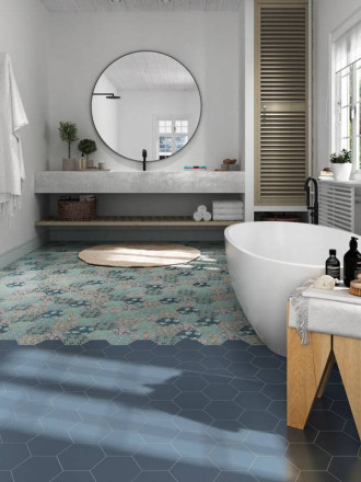 Carrelage hexagonal sol mur, intérieur, en grès cérame 15x15 GO0812001