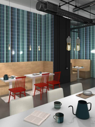 Retro-Wandfliese seidig blau - AN0802019