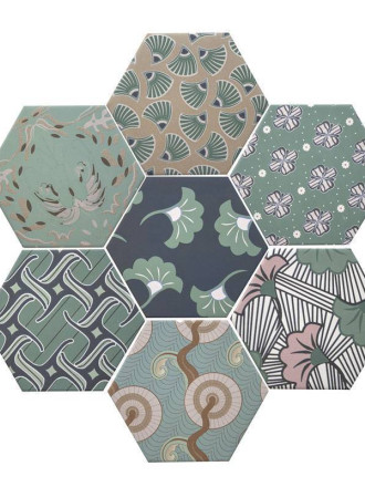 Carrelage hexagonal sol mur, intérieur, en grès cérame 15x15 GO0812014