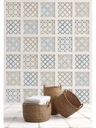 Carrelage vintage carré bleu à motifs mauresques GR8504003