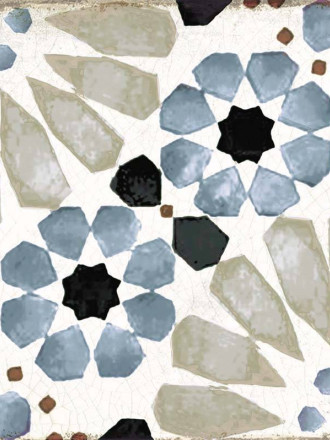 Carreau sol vintage carreau de ciment bleu motifs mauresques