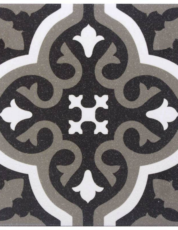 Zementfliesen-Imitat Boden und Wand schwarz 20 × 20 cm - FL0115001