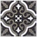 Carrelage rétro d'aspect carreaux de ciment  noir FL0115001
