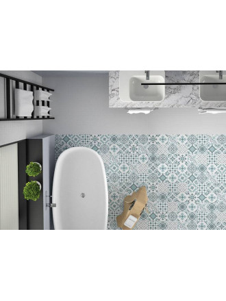 Carrelage vintage pour sol et mur, aspect carré ciment