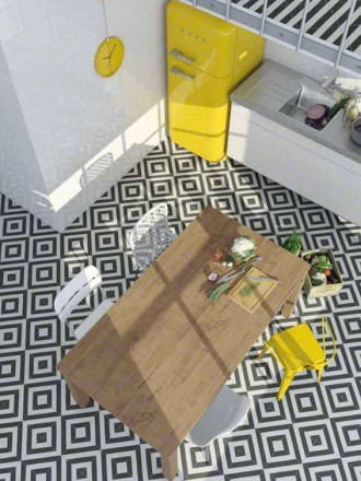 Carrelage imitation carreaux de ciment à motif géométrique BO0210010