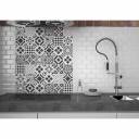Carrelage Rina - Motif 6 Noir pour Sol et Mur - 15x15cm - CO9704026