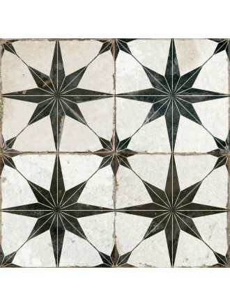Carrelage vintage style art déco à étoiles noires FS1132001