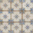 Carrelage retro - pour sol 33x33cm: motif bleu et fond écru - FS1136001