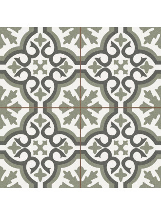 Carrelage imitation carreau de ciment motif vert ST1140001