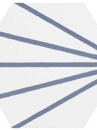 Carrelage Hexagonal Blanc/Marine, Style Ciment ME9507006