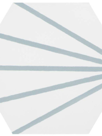 Carrelage Ciment Hexagonal Blanc/Bleu ME9507005