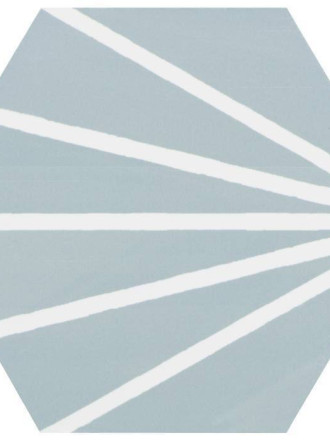 Sechseckige Fliese Vintage-Design - matt mit türkisem Muster - ME9507001