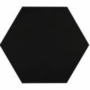 Sechseckige Fliese einfarbig schwarz Steinzeug 10 mm dick