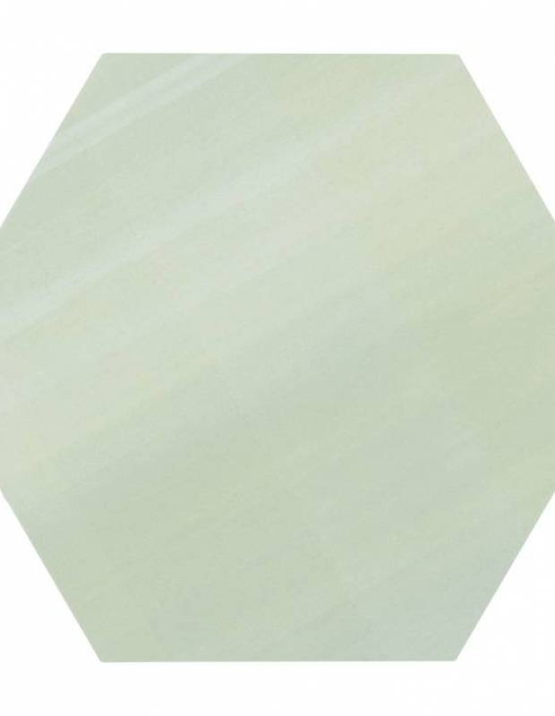 Sechseckige Fliese einfarbig hellgrün Steinzeug 10 mm dick