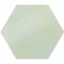 Carrelage uni hexagonal vert en grès cérame de 10 mm d'épaisseur